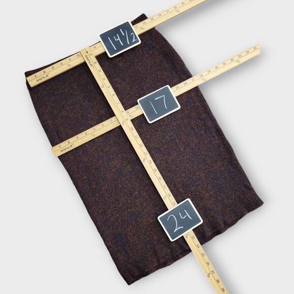 Vintage 90s Skirt Richard and Co Womens M Ribbed Knit Pencil Straight Stretch - Picture 3 of 10